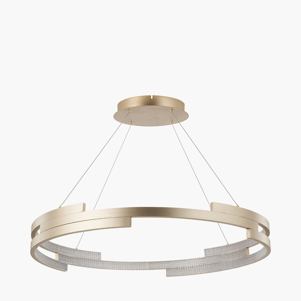 Sienna Champagne Gold & Crystal LED Ring Pendant Light